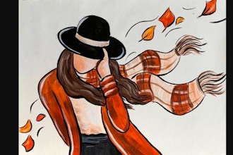 Girl on a Windy Autumn Day